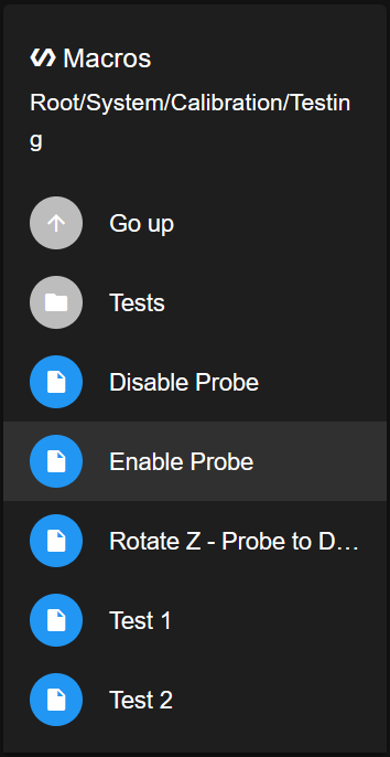 Enable Probe button in Dashboard macros